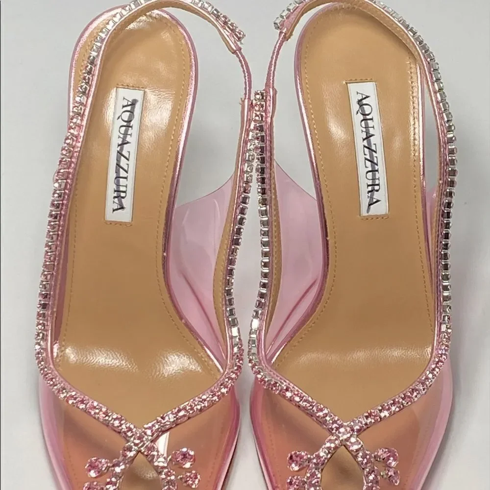 Aquazzura Seduction 105mm crystal-embellished pumps size 38